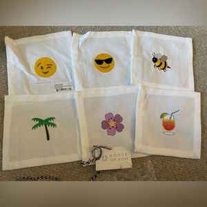 NEW- House of Pom Emoji Cocktail Napkins set of 6